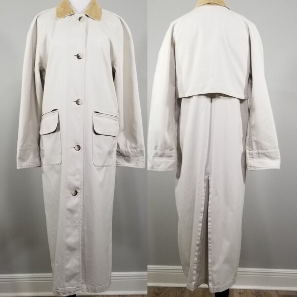 Vintage Eddie Bauer Long Coat Small Womens Barn Chore Field Trench Duster Jacket - Picture 1 of 15